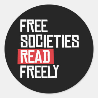 Pegatina Redonda Las sociedades libres leen libremente