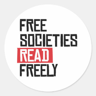 Pegatina Redonda Las sociedades libres leen libremente