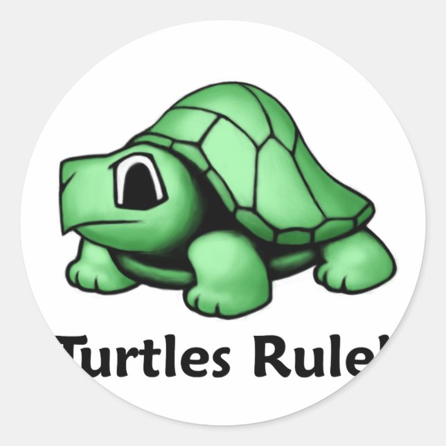 Pegatina Redonda ¡Las tortugas gobiernan! (Anverso)