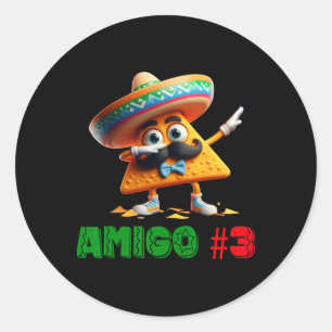 Pegatina Redonda Las tres Mamáes del grupo Cinco De Mayo Amigo #3