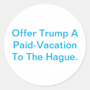 Pegatina Redonda Las vacaciones de Trump en La Haya Hankamer Artjun