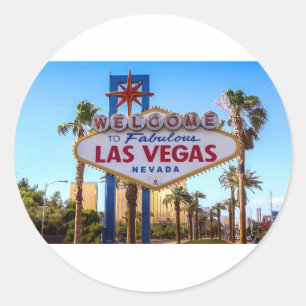 Pegatina Redonda Las Vegas