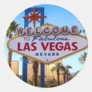 Pegatina Redonda Las Vegas
