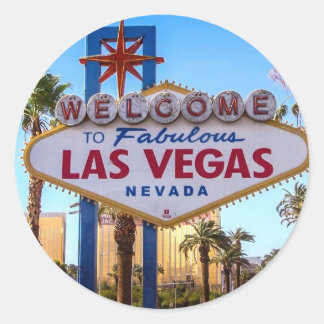 Pegatina Redonda Las Vegas