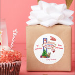 Pegatina Redonda Las Vegas Christmas Stickers pkg 6<br><div class="desc">Las Vegas Christmas Stickers pkg 6 To y from. ¡Añade la persona y tu propio nombre! Estos son pegatinas más grandes</div>