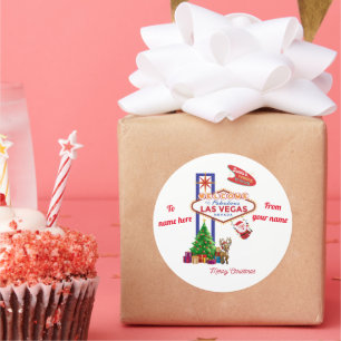 Pegatina Redonda Las Vegas Christmas Stickers pkg 6