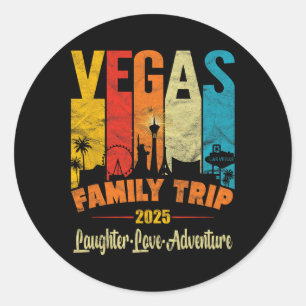 Pegatina Redonda Las Vegas Family Vacation Las Vegas Family Trip 20