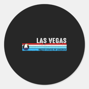 Pegatina Redonda Las Vegas Nevada Est 1905 Vintage Clic Retro St T