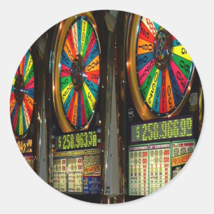 Pegatina Redonda Las Vegas Slot Machines