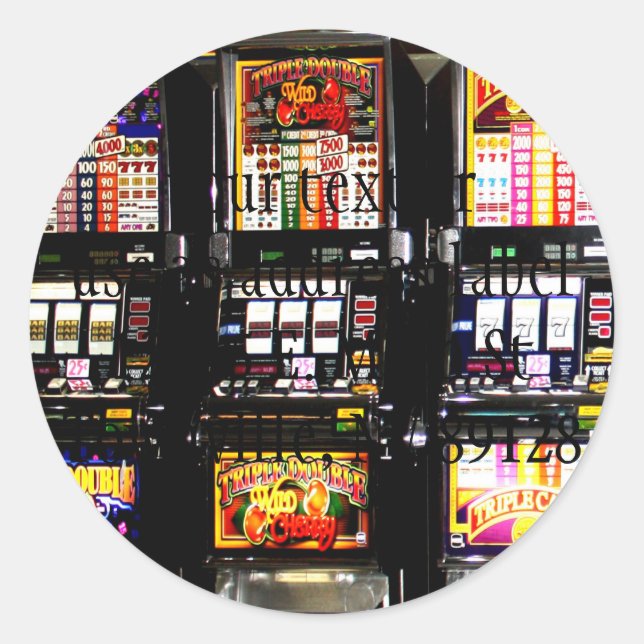 Pegatina Redonda Las Vegas Slots Dream Machines (Anverso)