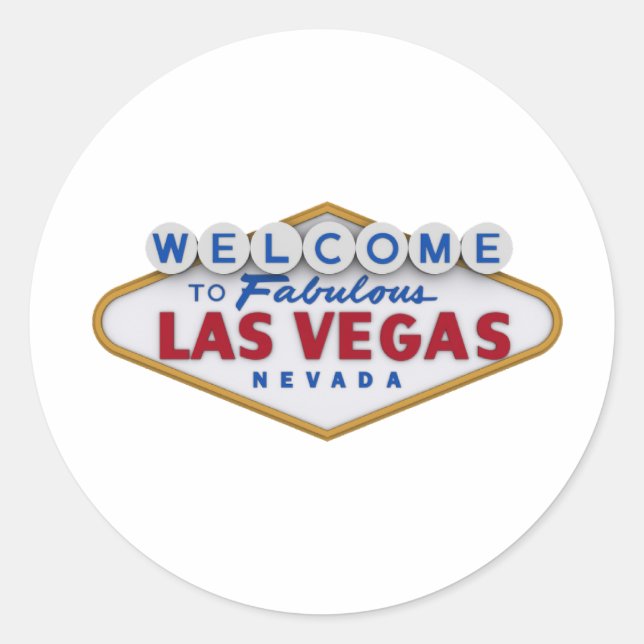 Pegatina Redonda Las Vegas sticker and decal (Anverso)