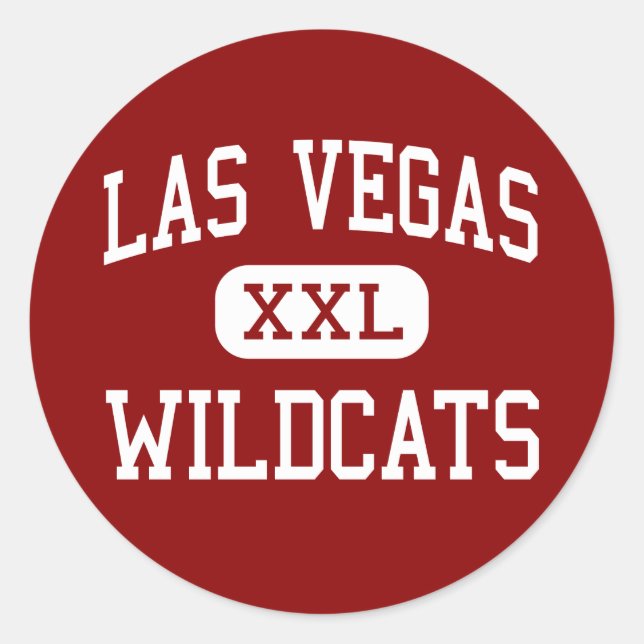 Pegatina Redonda Las Vegas - Wildcats - High - Las Vegas Nevada (Anverso)