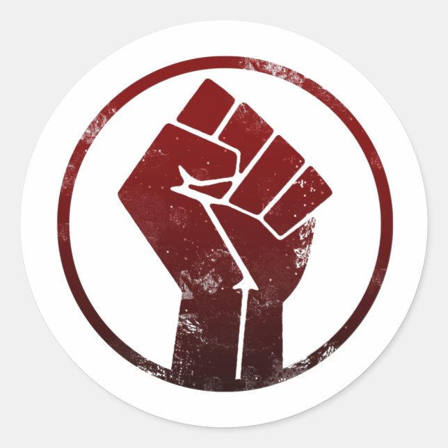 Pegatina Redonda Las vidas negras importan FIST 3 #BLM (Anverso)