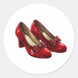 Pegatina Redonda Las zapatillas de rubí de Dorothy