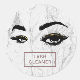 Pegatina Redonda Lash Cleaner Mármol blanco moderno