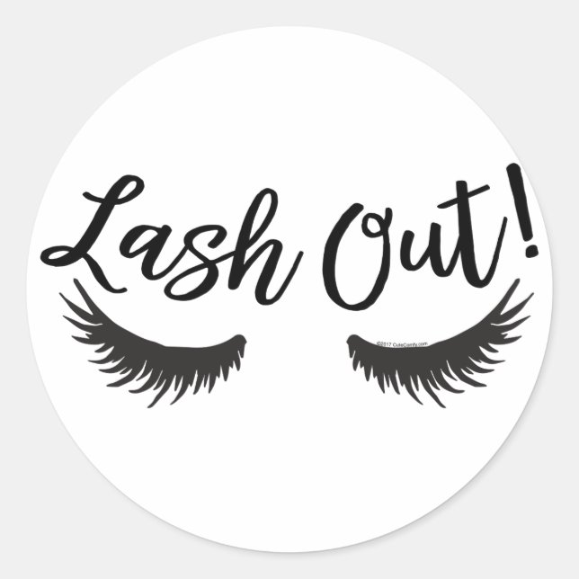 Pegatina Redonda Lash Out Eyelash Lash Salon Makeup Artista (Anverso)