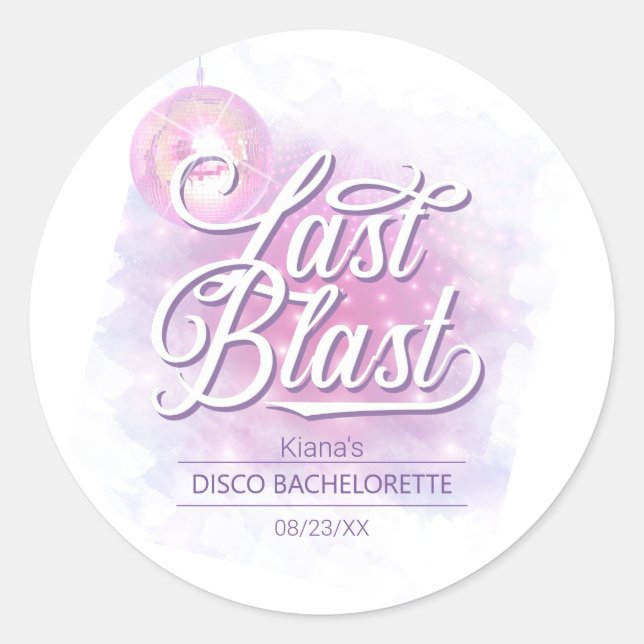 Pegatina Redonda Last Blast Disco Bachelorette ID928 (Anverso)