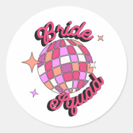 Pegatina Redonda last disco bachelorette party pink disco ball