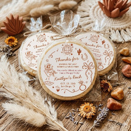 Pegatina Redonda Last Rodeo Disco Cowgirl Bachelorette Party Favor