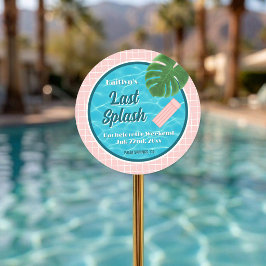 Pegatina Redonda Last Splash Bachelorette Weekend Pool Party Favor