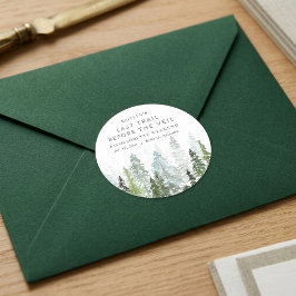 Pegatina Redonda Last Trail Pine Forest Camping Bachelorette Party