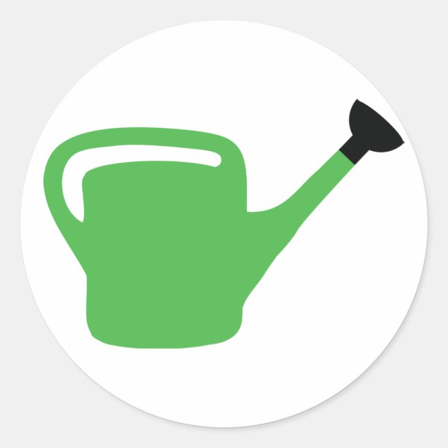 Pegatina Redonda lata de regadío verde (Anverso)