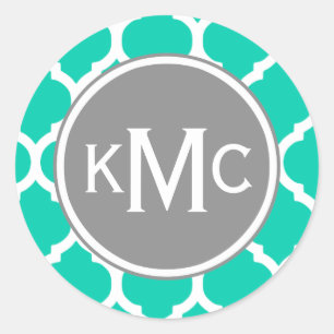 Pegatina Redonda Latente marroquí gris verde azulado