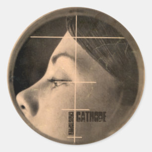 Pegatina Redonda lateral del chica CC