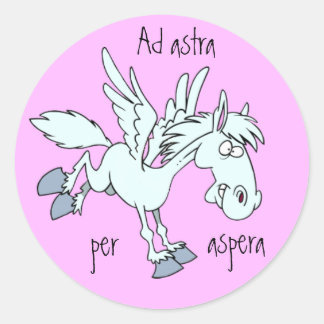 Pegatina Redonda Latín: Ad astra por aspera