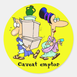 Pegatina Redonda Latín: Caveat emptor
