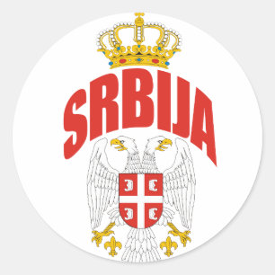 Pegatina Redonda Latín de Serbia