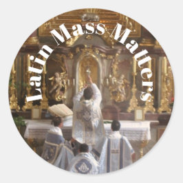Pegatina Redonda Latin Mass Matters Aufkleber