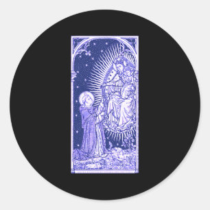 Pegatina Redonda Latín Nuestra Señora De La Consecración Mariana Ro