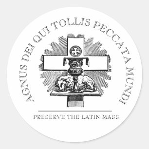 PEGATINA REDONDA LATINA TRADICIONAL CATÓLICA LATINA MASA DE DIOS