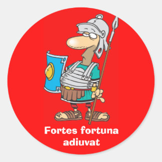 Pegatina Redonda Latino: Fortes fortuna adiuvat