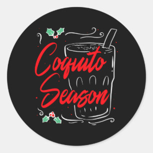 Pegatina Redonda Latino puertorriqueño feo por temporada de Coquito