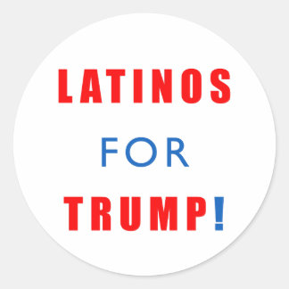 Pegatina Redonda Latinos por Donald Trump