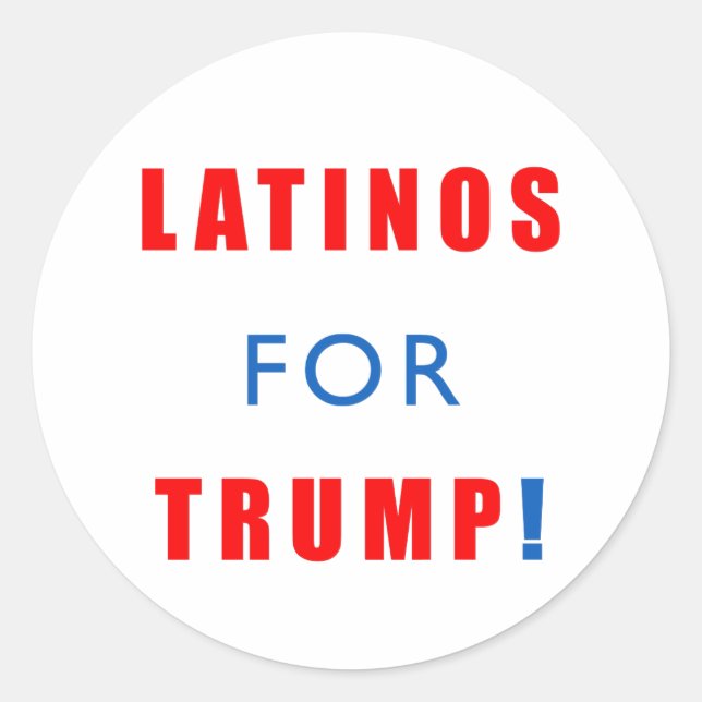 Pegatina Redonda Latinos por Donald Trump (Anverso)