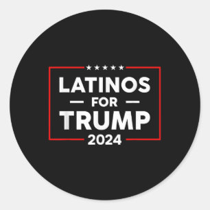 Pegatina Redonda Latinos Por Trump 2024