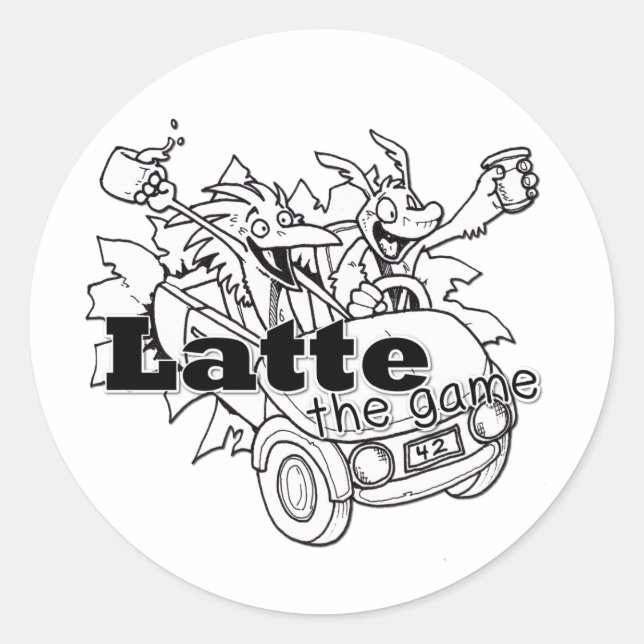 Pegatina Redonda Latte (Anverso)