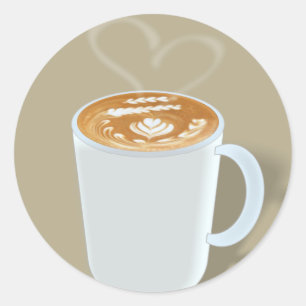 Pegatina Redonda Latte
