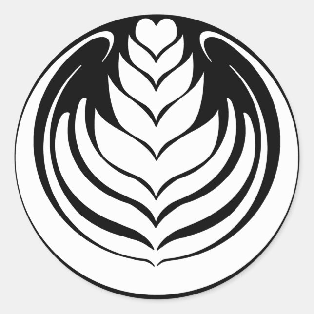 Pegatina Redonda Latte Art Tulip (Anverso)