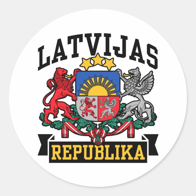Pegatina Redonda Latvijas Republika (Anverso)