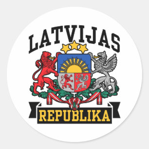 Pegatina Redonda Latvijas Republika