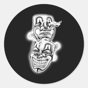 Pegatina Redonda Lauder Now Llorar Después Del Tatto Chicano Flash