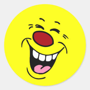 Pegatina Redonda Laughing Face Grumpey