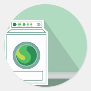 Pegatina Redonda Lavadero de la lavadora