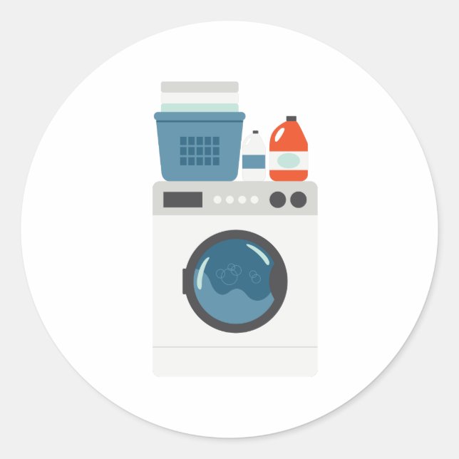 Pegatina Redonda Lavadora (Anverso)