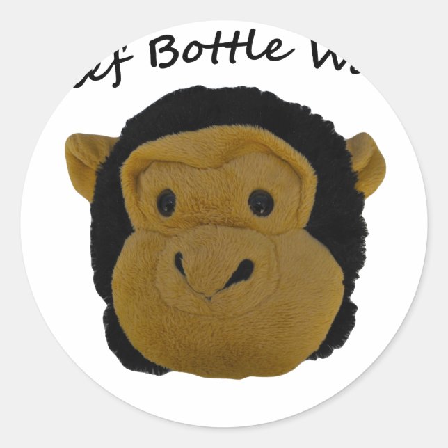 Pegatina Redonda Lavadora de botellas jefe (Anverso)