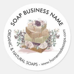 Pegatina Redonda Lavanda artesanal Rosa Spa Soap